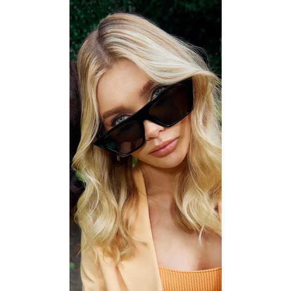 AIRE QUASAR BLACK OVER-SIZED CAT EYE SUNGLASSES - NEW W/CASE - Picture 1 of 5
